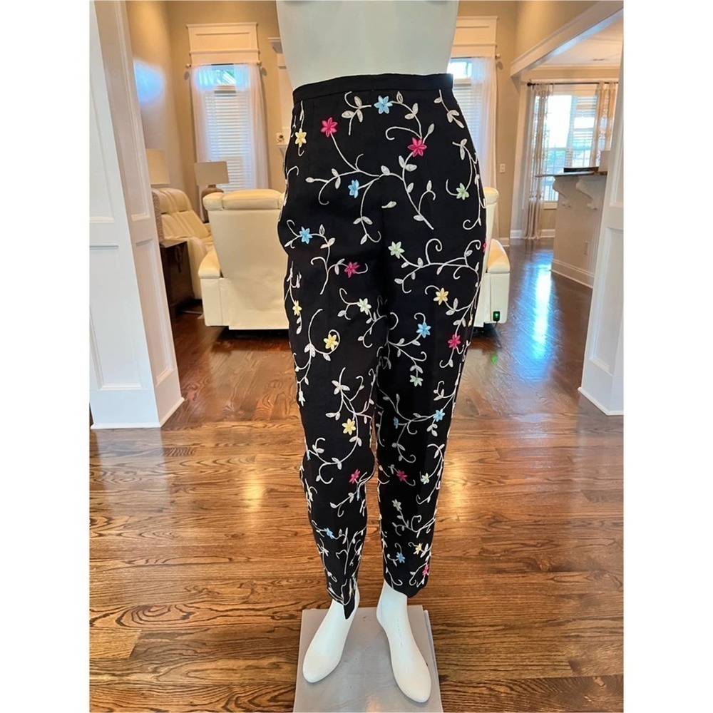 Talbots black linen pants size 8